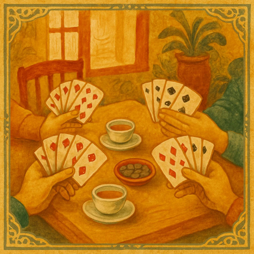 Cách chơi Tiến Lên cơ bản cho người mới — Kai hướng dẫn — minh hoạ retro Saigon