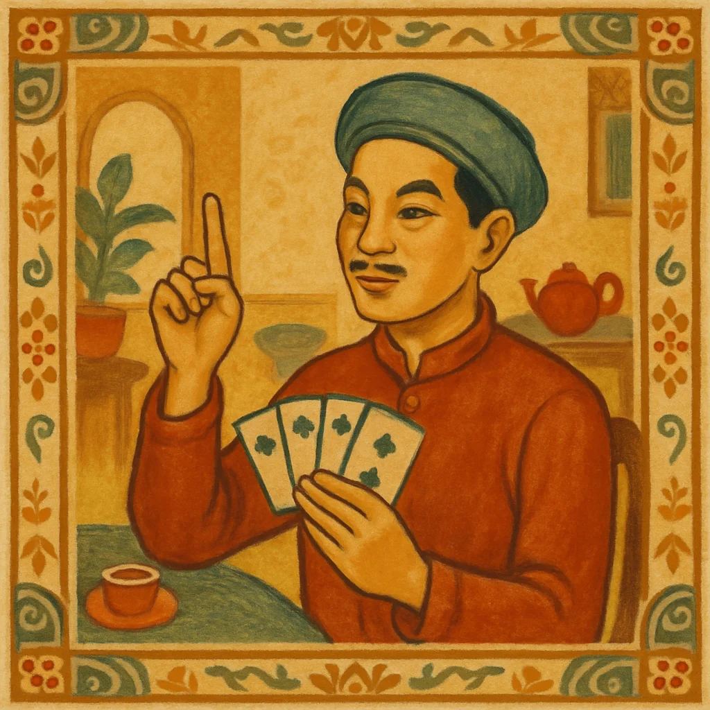 Luật báo sâm và ăn trắng trong Sâm Lốc — minh hoạ retro Saigon